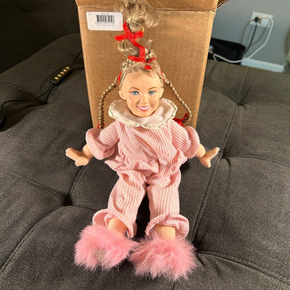 Vintage Cindy Lou Who 14" Playmates Twirling Braids Seuss Grinch Movie 2000 Soft